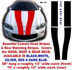 tapered camaro racing stripes